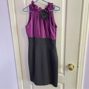 Laura Canada Elegant Purple and Black Sleeveless Dress